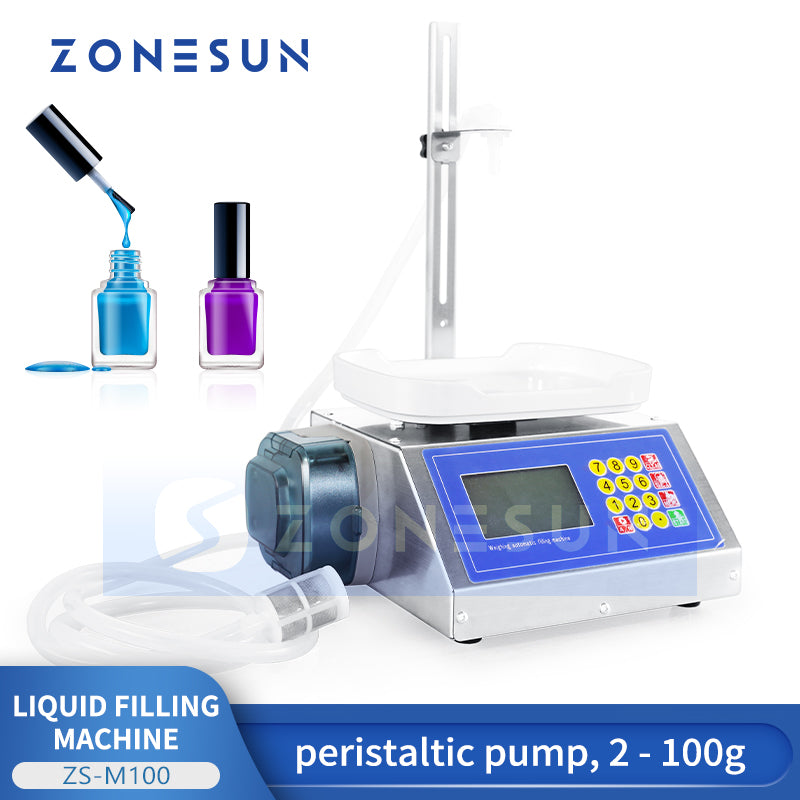 ZONESUN ZS-M100 Semi-Automatic Weighing Liquid Filling Machine for Cosmetics Chemicals