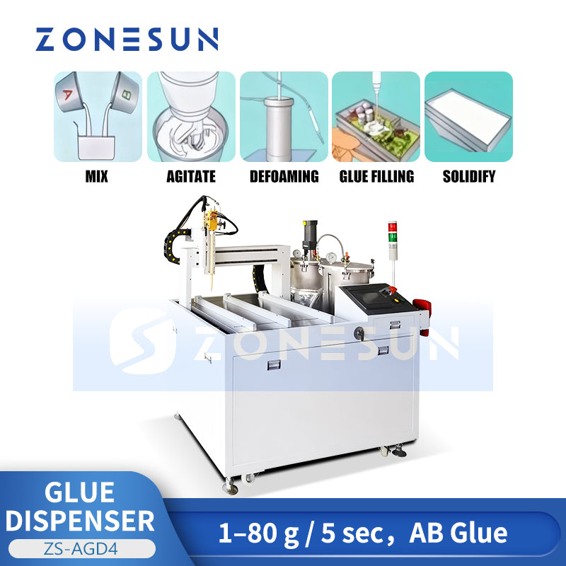 ZONESUN ZS-AGD4 High-Precision AB Glue Dispensing and Potting Machine for Electronics and LED