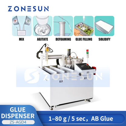 ZONESUN ZS-AGD4 High-Precision AB Glue Dispensing and Potting Machine for Electronics and LED