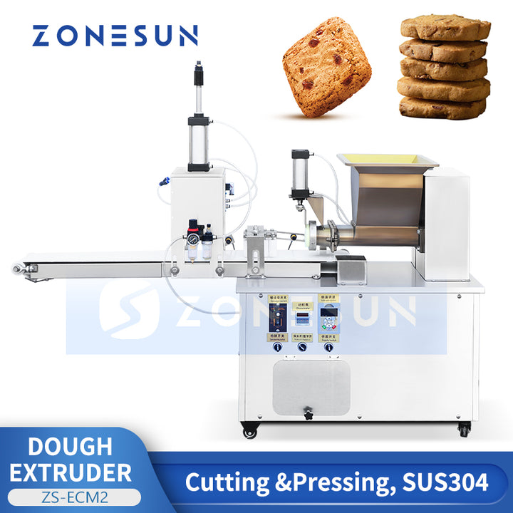 Zonesun Zs-Ecm2 Dough Extruder Machine for Cookies Breadsticks Pizza Adjustable Mold Industrial Bakery Equipment SUS304 Stainless Steel