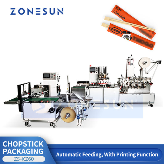 High Speed Tech: ZONESUN ZS-KZ60 Automatic Chopstick Paper Wrapping & Multi-Color Printing Machine