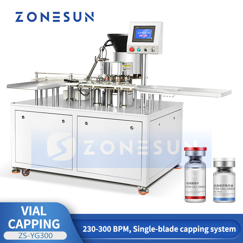 ZONESUN ZS-YG300 Automatic High-Speed Vial Capping Machine Pharmaceutical Lab Bottle Crimper