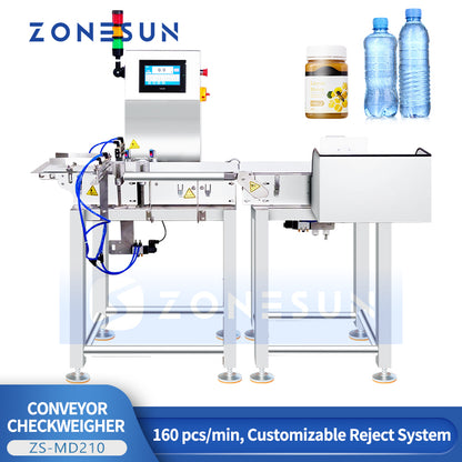 ZONESUN ZS-MD210 Industrial Check Weigher Machine Inline Checkweigher