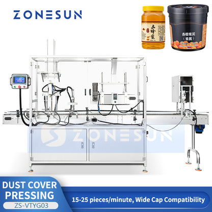 ZONESUN ZS-VTYG03 Automatic Dust Cover Pressing and Capping Machine for Large Bottles