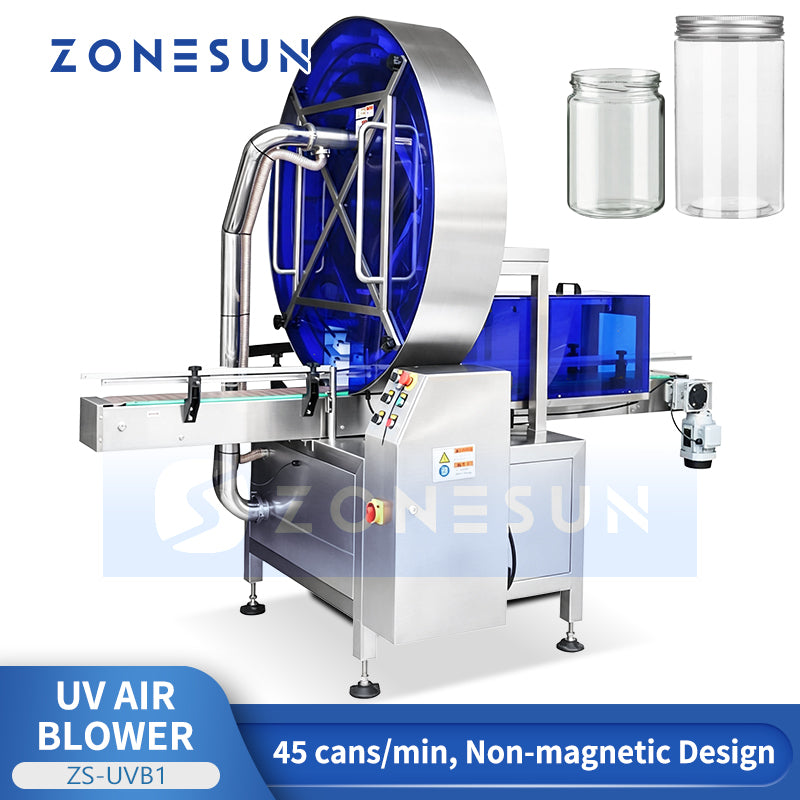 ZONESUN ZS-UVB1 Automatic UV Sterilization and Air Blowing Machine for Milk Powder Bottle Cleaning