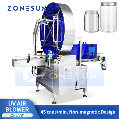 ZONESUN ZS-UVB1 Automatic UV Sterilization and Air Blowing Machine for Milk Powder Bottle Cleaning