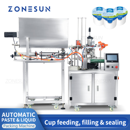 ZONESUN ZS-FS600 Automatic Cup Ice Cream Paste Filling Sealing Machine