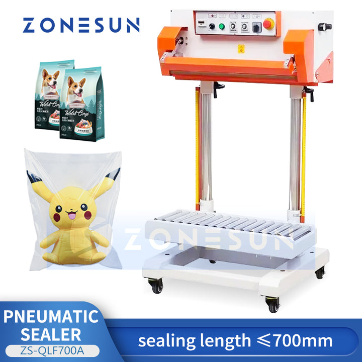 Zonesun ZS-QLF700A Pneumatic Band Sealer 700mm Bag Sealing Machine