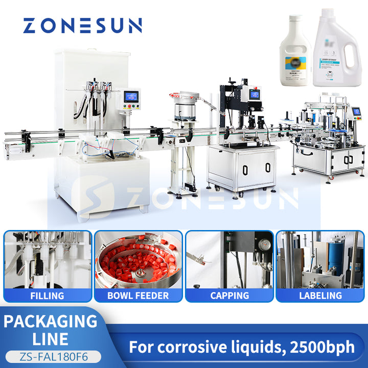 Zonesun ZS-FAL180F6 Packaging Line | Filling, Capping & Labeling