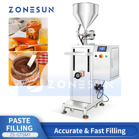 ZONESUN ZS-GTSM1 Servo Motor Paste Filling Machine for Honey, Syrup, Ketchup, Glue and Creams