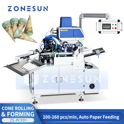 ZONESUN ZS-PCF01 Automatic Ice Cream Paper Cone Sleeve Forming Machine for Ice Cream Cone Wrappers