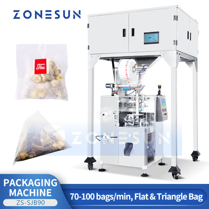 ZONESUN ZS-SJB90 VFFS Pyramid Tea Bag Making Machine Herbs Flower Vertical