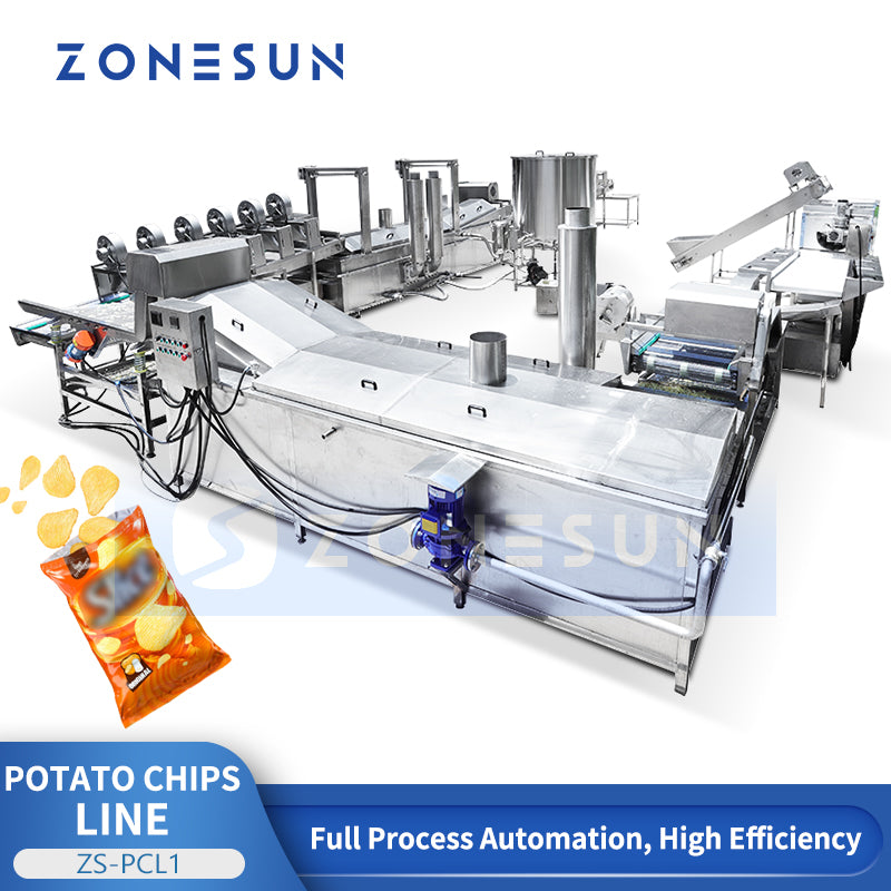 ZONESUN ZS-PCL1 Fully Automatic Potato Chips Production Line for Food Manufacturers