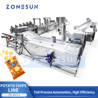 ZONESUN ZS-PCL1 Fully Automatic Potato Chips Production Line for Food Manufacturers
