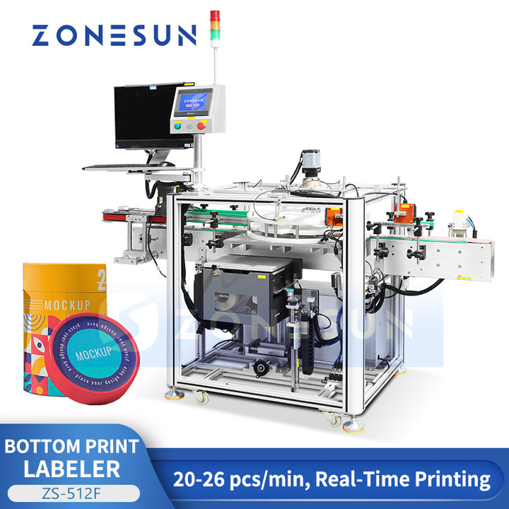 ZONESUN ZS-512F Automatic Bottom Real-Time Print and Apply RFID Labeling Machine
