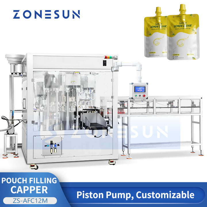 ZONESUN ZS-AFC12M Automatic Spout Pouch Filling and Capping Machine