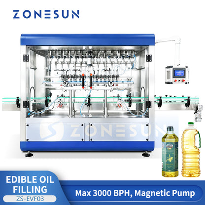 ZONESUN ZS-EVF03 Automatic 14 Head Servo Magnetic Pump Edible Cooking Oil Filling Machine