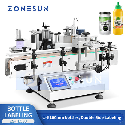 ZONESUN ZS-TB500 Double Side Round Bottle Positioning and Labeling Machine