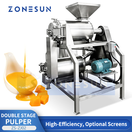 ZONESUN ZS-ZJ02 Double-Stage Fruit Vegetable Pulping Machine for Soft Drink Processing