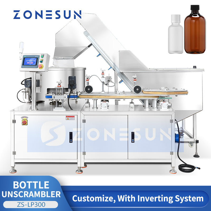 ZONESUN ZS-LP300 Automatic Bottle Unscrambler with Inverting System for Packaging Line