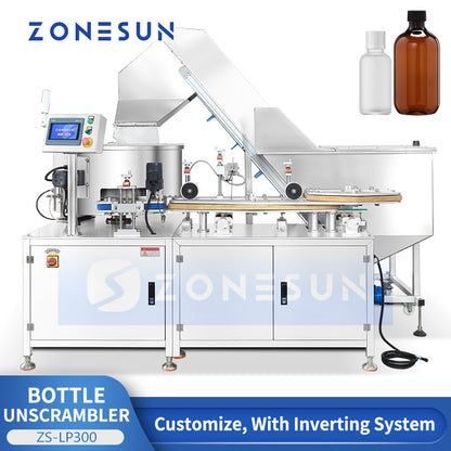 ZONESUN ZS-LP300 Automatic Bottle Unscrambler with Inverting System for Packaging Line
