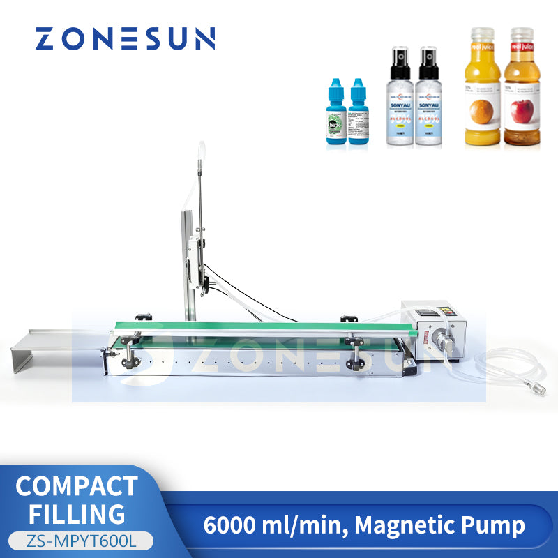 ZONESUN ZS-MPYT600L Compact Magnetic Pump Filling Machine with Electric Lifting Nozzle