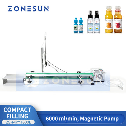 ZONESUN ZS-MPYT600L Compact Magnetic Pump Filling Machine with Electric Lifting Nozzle