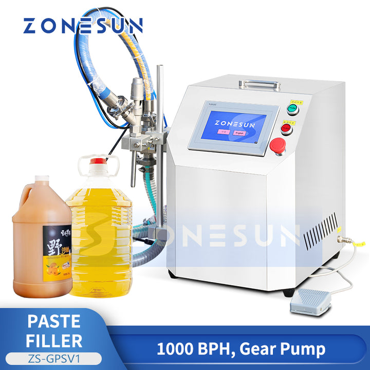 ZONESUN ZS-GPSV1 Semi-automatic Filler with Handheld Nozzle for Creams Oils Sauces