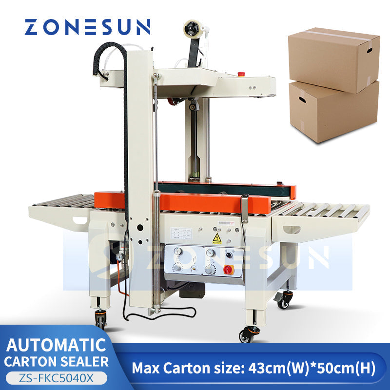 ZONESUN ZS-FKC5040X Automatic Carton Sealing Machine with Top and Bottom Sealing