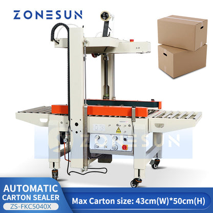 ZONESUN ZS-FKC5040X Automatic Carton Sealing Machine with Top and Bottom Sealing