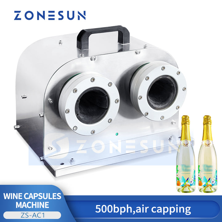 ZONESUN ZS-AC1 Pneumatic Double-Head Champagne Bottle Neck Capsule Shrink Machine