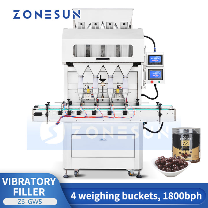 ZONESUN ZS-GW5 4 Head Vibratory Weigh Filler