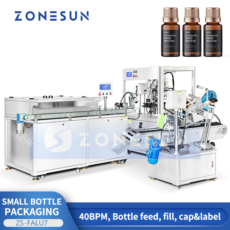 ZONESUN ZS-FALU7 Automatic Small Bottle Filling Capping Labeling Machine for Liquids