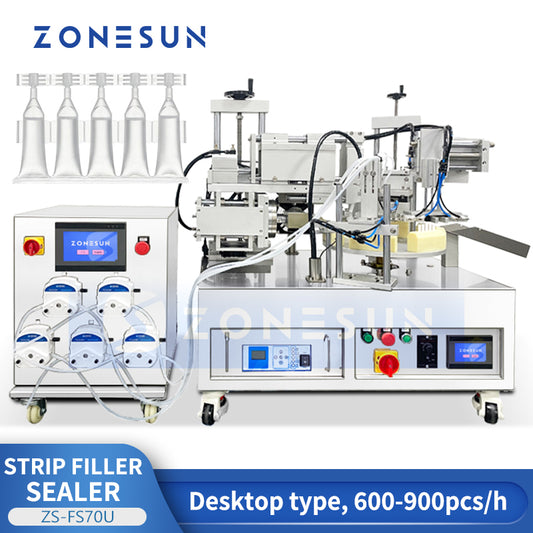 ZONESUN ZS-FS70U 5-Head Peristaltic Pump Machine for Plastic Ampoule Monodose Filling & Sealing