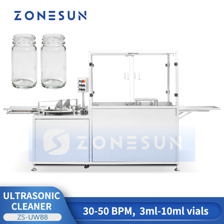 ZONESUN ZS-UWB8 Automatic Ultrasonic Small Bottle Washing Machine for 3ml-10ml Vials