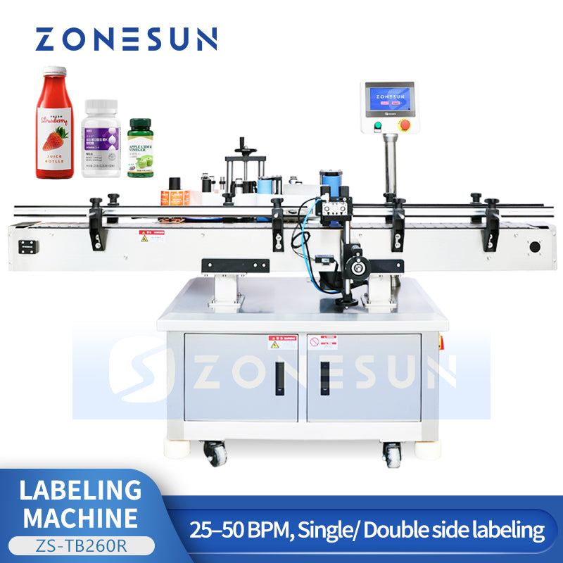 ZONESUN ZS-TB260R Automatic Round Bottle Labeling Machine for Single and Double Side Application
