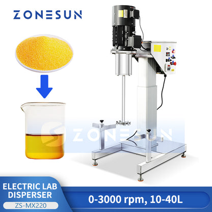 ZONESUN ZS-MX220 Electric Lifting Dispersing Machine for Food Color Powder Dispersion and Mixing