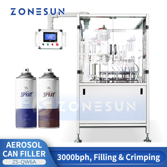 Zonesun ZS-QW6A Bag on Valve Aerosol Filling and Crimping Machine