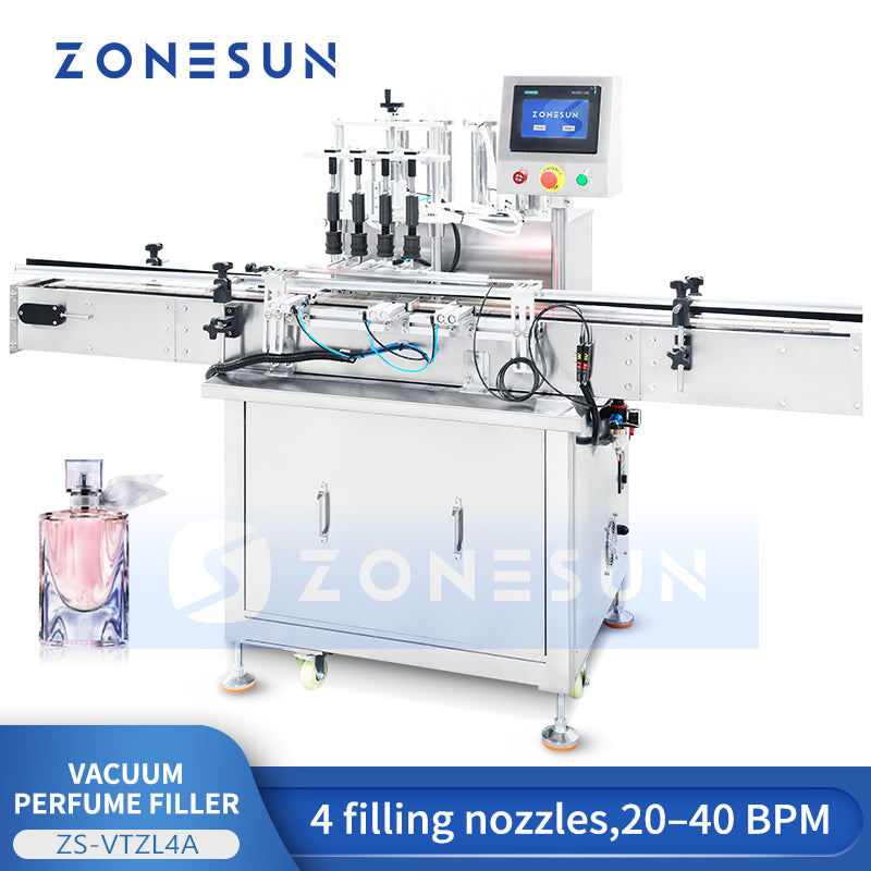 ZONESUN ZS-VTZL4A Automatic Vacuum Liquid Filling Machine for Perfume and Fragrance Bottles