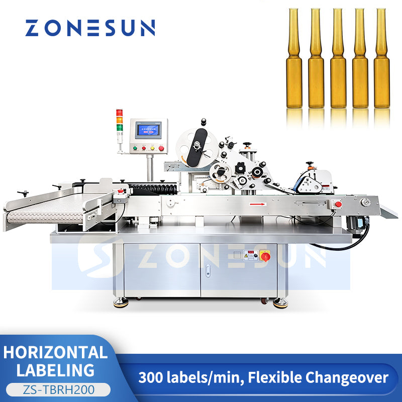 ZONESUN ZS-TBRH200 Automatic Vertical to Horizontal Ampoule Vial Labeling Machine