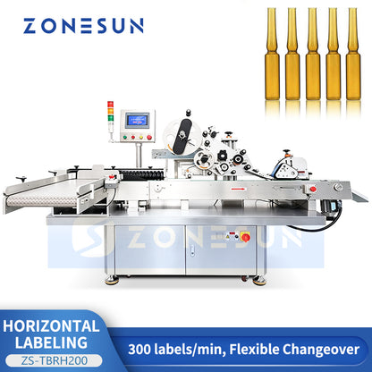ZONESUN ZS-TBRH200 Automatic Vertical to Horizontal Ampoule Vial Labeling Machine