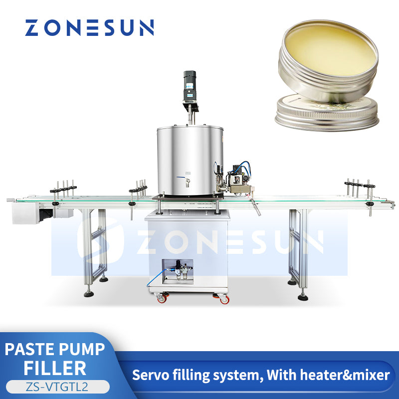 ZONESUN ZS-VTGTL2 Paste Filling Machine for Honey, Creams, Gels, Balms, Solid Perfume & Cosmetics