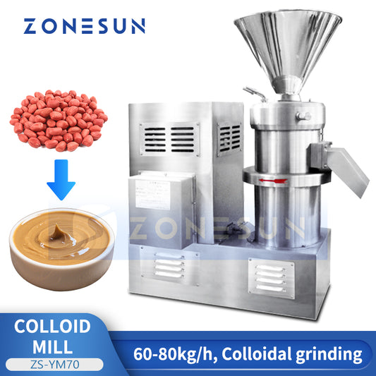 ZONESUN ZS-YM70 Industrial Peanut Butter Grinder Colloid Mill for Food Processing