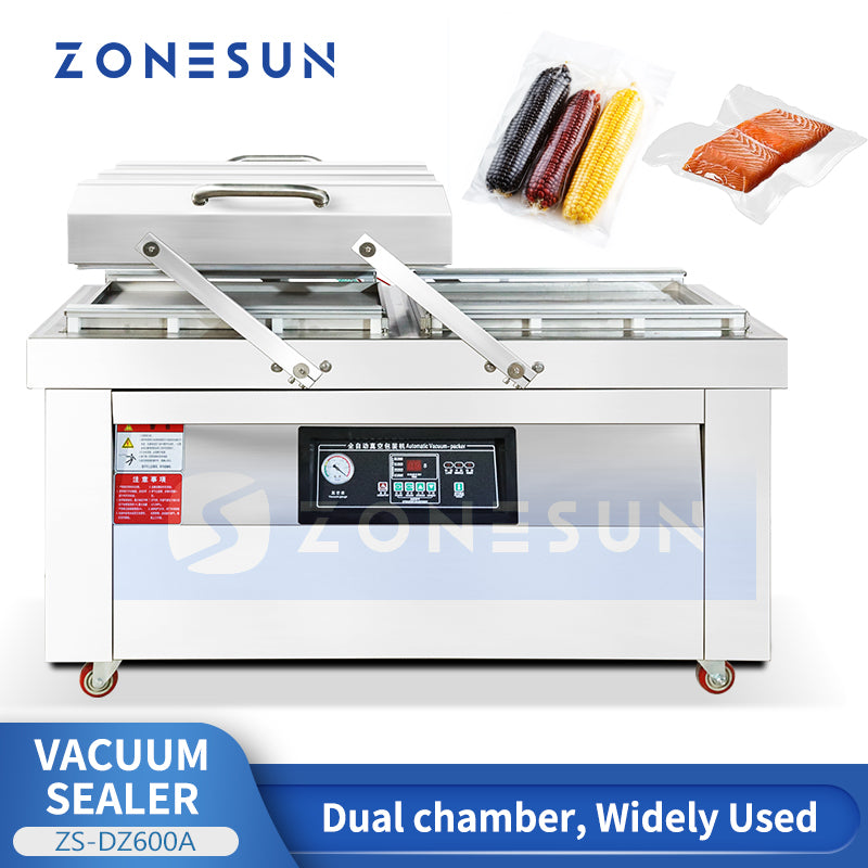 ZONESUN ZS-DZ600A Industrial Double Chamber Vacuum Packaging Machine for Food