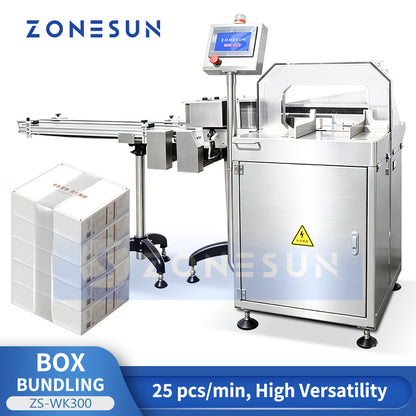 ZONESUN ZS-WK300 Automatic Carton Stacking and Banding Machine for Box Packaging Line