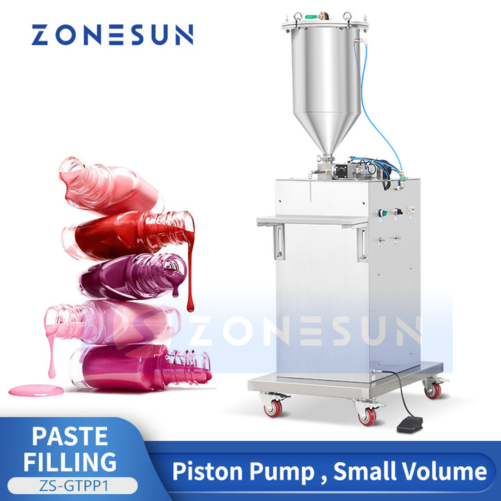 Zonesun ZS-GTPP1 Semi Automatic Piston Pump Nail Polish Lip Gloss Filling Machine