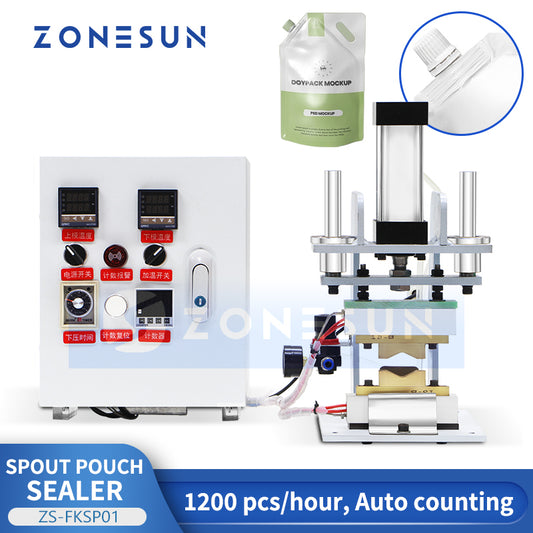ZONESUN ZS-FKSP01 Semi-Automatic Spout Pouch Sealing Machine for Food, Cosmetics & Chemicals