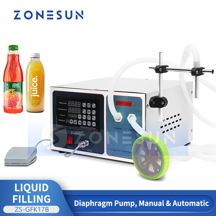 ZONESUN ZS-GFK17B 20-17000ml Semi Automatic Diaphragm Pump Liquid Filling Machine