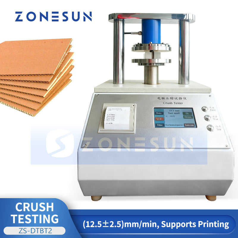 ZONESUN ZS-DTBT2 Crush Testing Machine | Paperboard & Corrugated Material Strength Tester Demo
