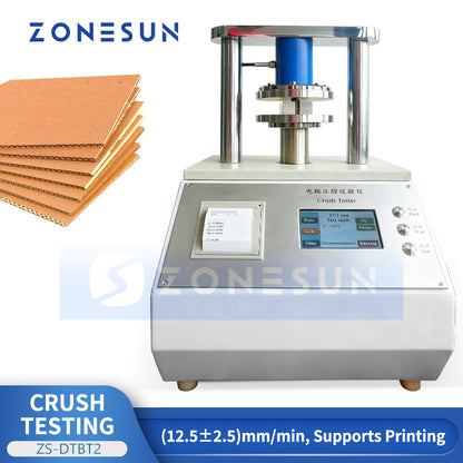 ZONESUN ZS-DTBT2 Crush Testing Machine | Paperboard & Corrugated Material Strength Tester Demo